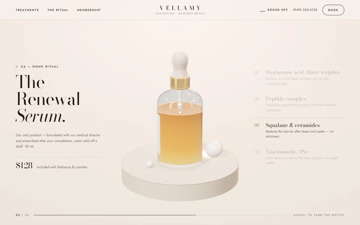 Skincare product showcase
