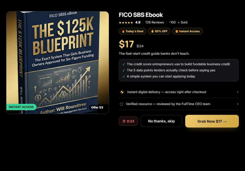 The Fundable upsell offer page