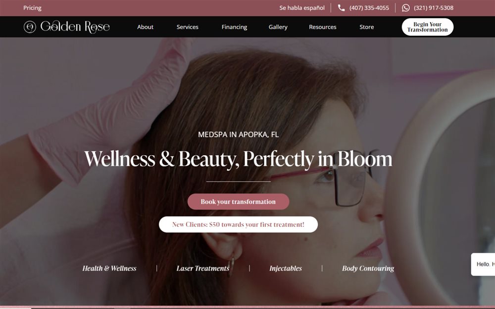 Golden Rose Wellness and Medical Spa website