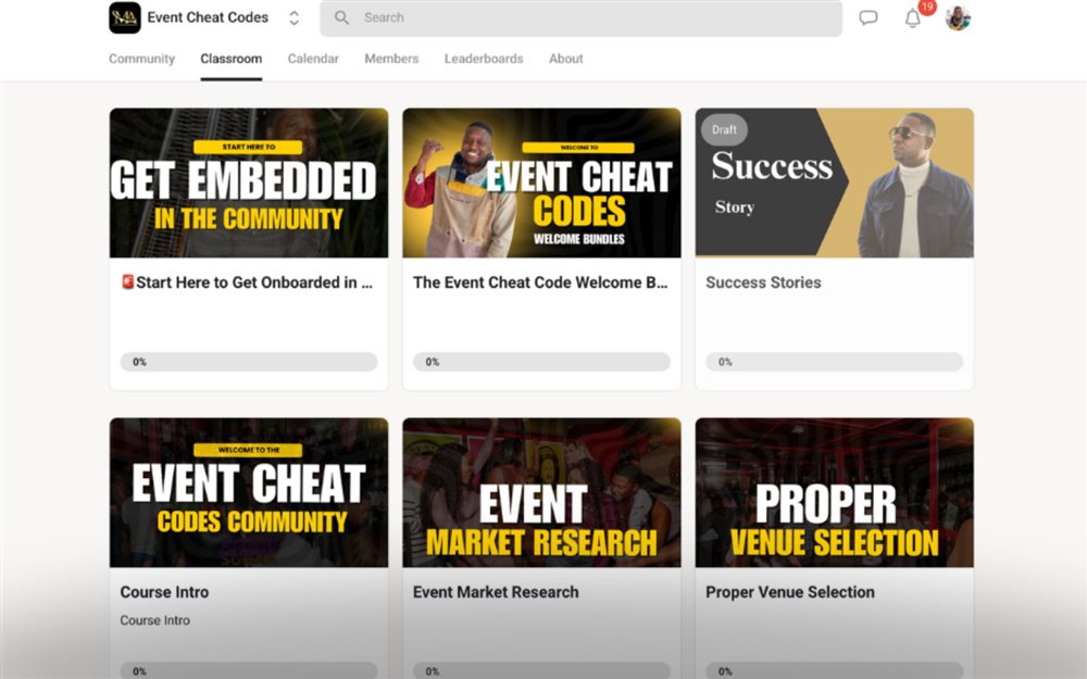 Event Cheat Codes Skool community